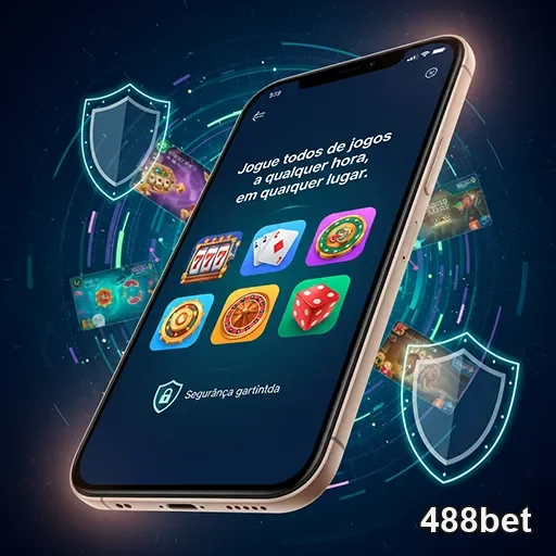 Celular exibindo o app casino com opções de jogos e suporte em português