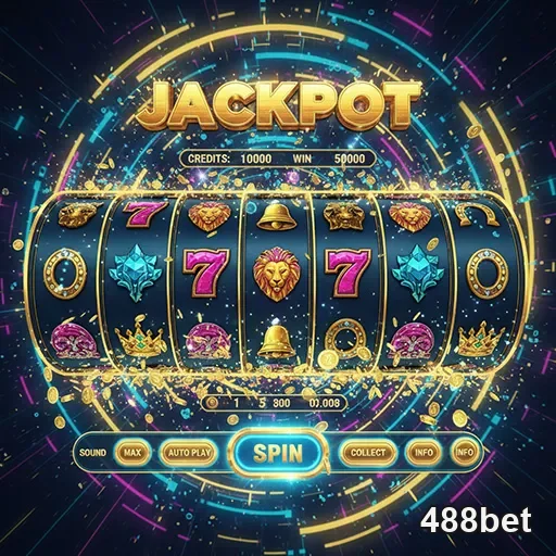 Imagem de máquinas de caça-níqueis no site 488bet, destaque para slots e jogos de azar online.